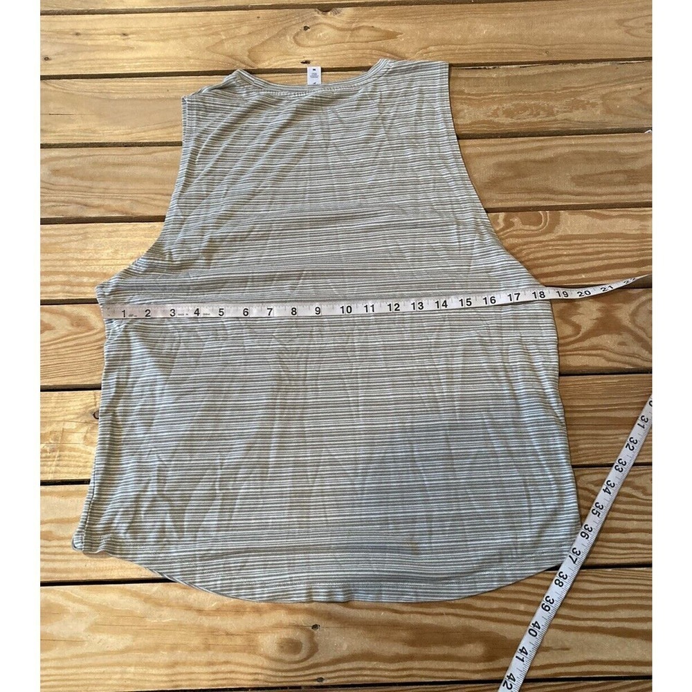Athleta Stripe Sleeveless Top Size Medium Women’s Green - Picture 6 of 6